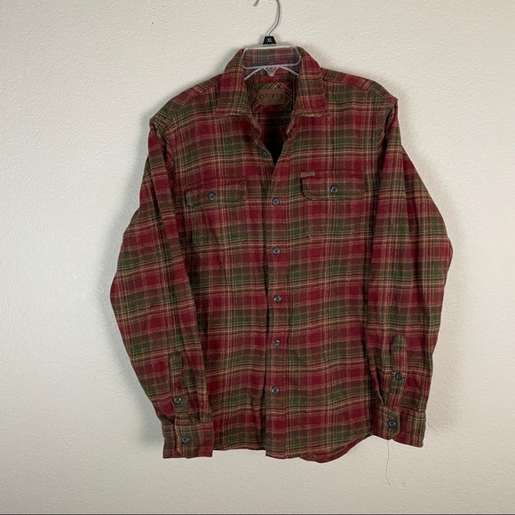 Orvis Plaid Flannel Shirt Mens Size Medium - Picture 1 of 9